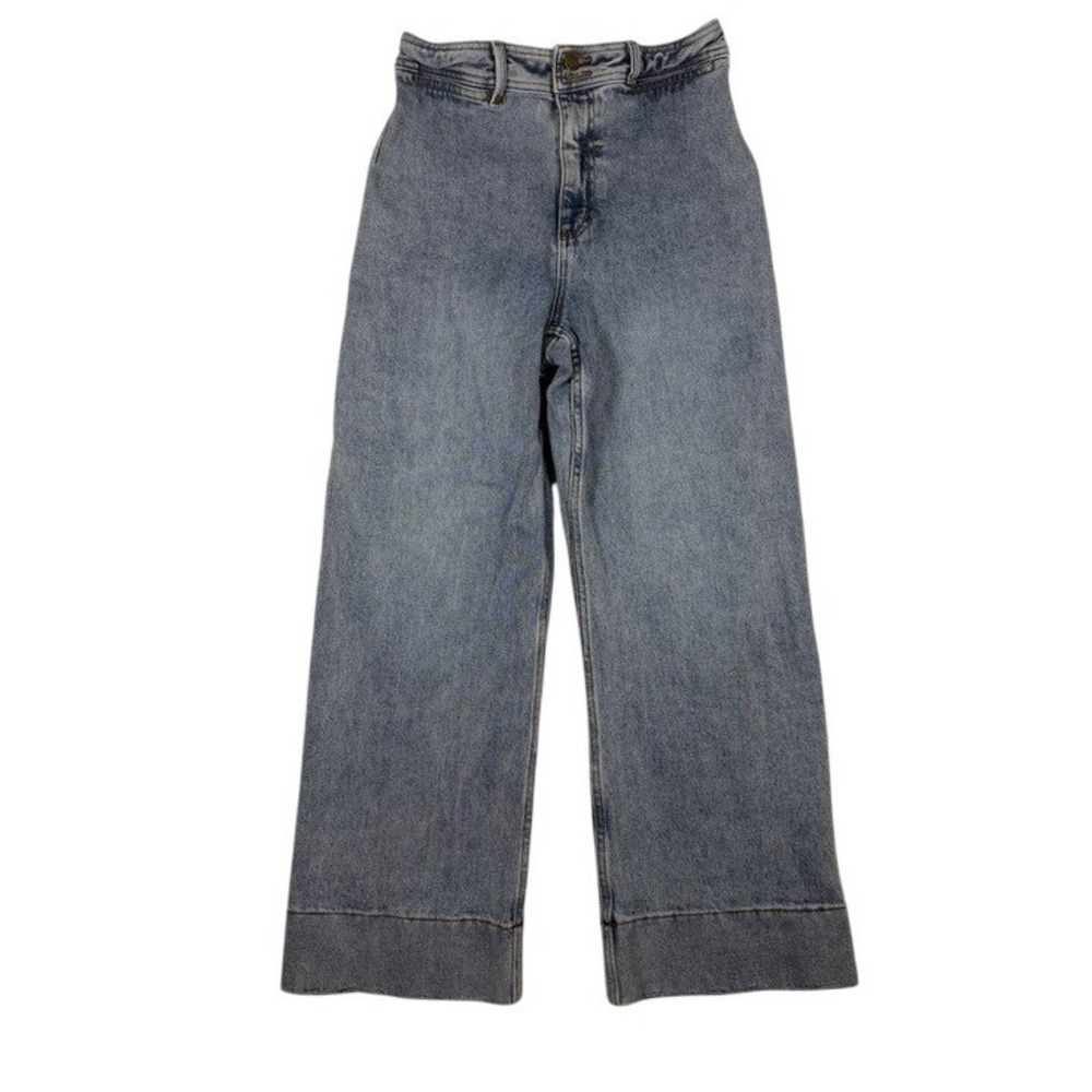 Thrills Womens High Waisted Wide Leg Jeans Light Wash Blue Denim Size US 8 AU 12